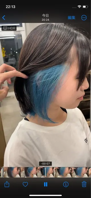 セミロング カラー インナーカラー 推し ブリーチ  髪質改善のヘアスタイル