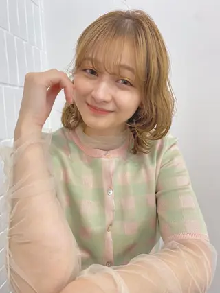 ミディアム カラー ヘアアレンジ 天神レイヤーカット No.1💖マユカのヘアスタイル