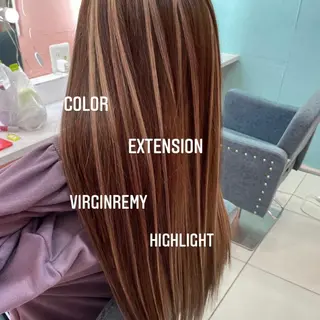 ロング カラー エクステ🩵ブリーチ 韓国ヘア🩵KAEのヘアスタイル