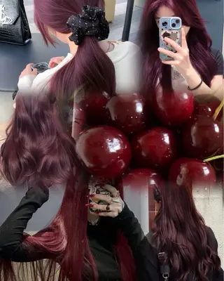 ロング 透明感×暖色カラー 🍒𝐘𝐮𝐤𝐚のヘアスタイル