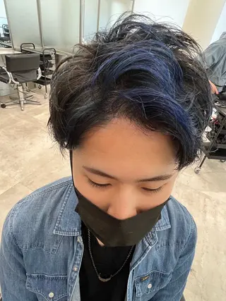 ショート メンズ 梅田茶屋町ヘッドスパ ＆艶カラー　りほのヘアスタイル