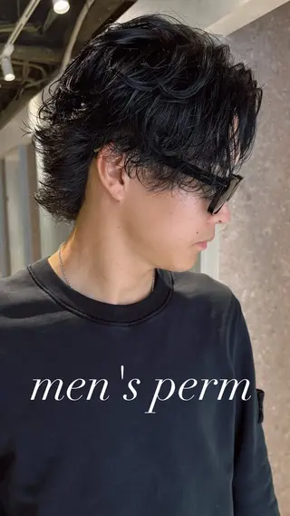 パーマ メンズ 芝田 怜也のヘアスタイル