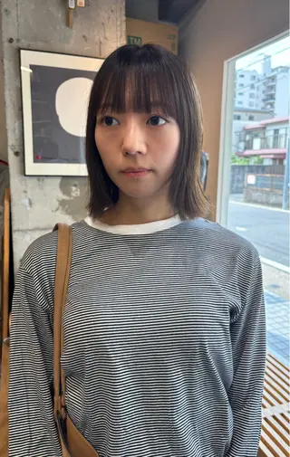 ミディアム カラー 永田 愛莉のヘアスタイル