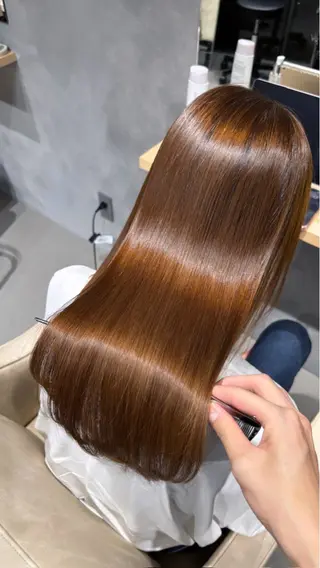 ロング パーマ ブリーチ縮毛矯正/ 髪質改善/西野和裕のヘアスタイル