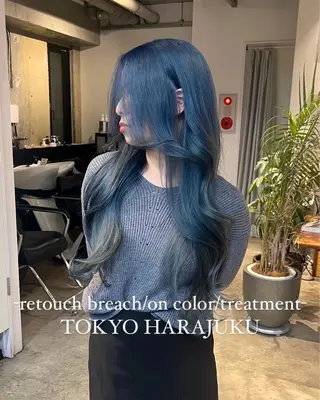 カラー ウルフ/レイヤー/ ブリーチカラーのヘアスタイル