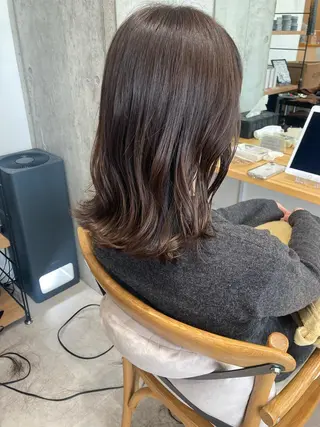 ミディアム ✨色持ちの良い艶 カラー✨蟹江真世のヘアスタイル