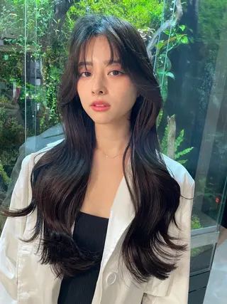 ロング 韓国✖️網紅🖤 パーマYURIYAのヘアスタイル