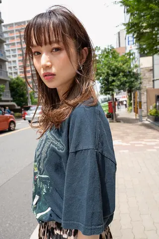 セミロング カラー ANGELICA LABO 梅田店のヘアスタイル