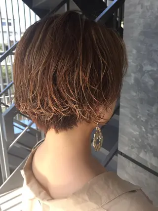 ショート カラー パーマ 髪質改善/白髪ぼかし KENTAのヘアスタイル