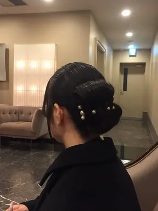 セミロング ヘアアレンジ hina /透明感艶カラー✨️のヘアスタイル