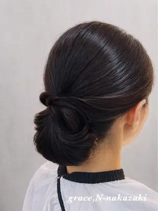ロング ヘアアレンジ 艶髪特化×眠れる極上 シャンプー/中崎町のヘアスタイル