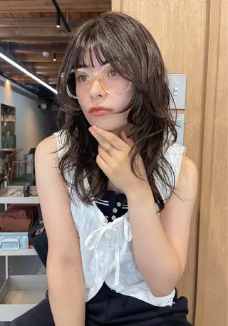セミロング 三浦 ふたばのヘアスタイル
