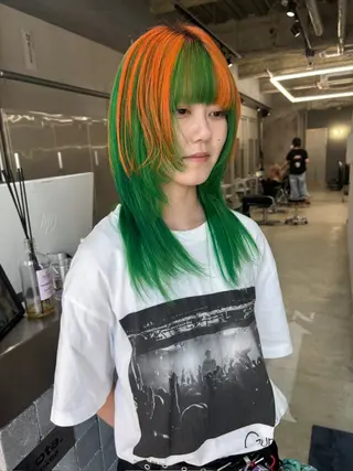 セミロング カラー デザインカラー /rioのヘアスタイル
