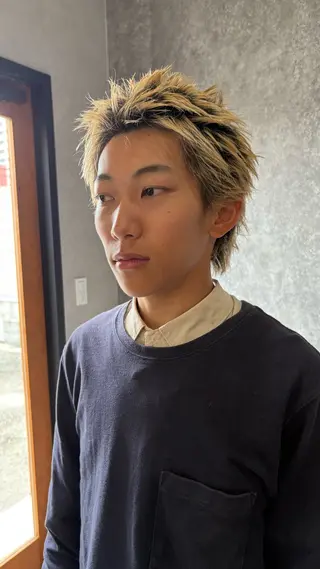ショート カラー メンズ パーマスタイル特化◎ 永戸圭汰のヘアスタイル