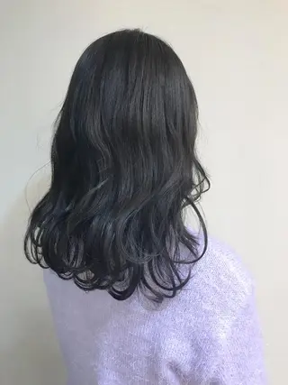 セミロング カラー ヘアアレンジ 白浜 サキのヘアスタイル