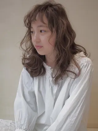 セミロング パーマ 似合わせカット🌿 前川のヘアスタイル