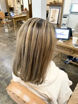ミディアム カラー 髪質改善推し 巽のヘアスタイル