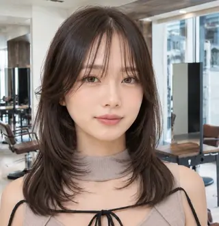 ミディアム カラー 早野太陽 ミディアムカットのヘアスタイル