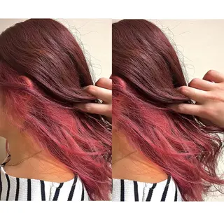 カラー 切っぱなし💇‍♀️ イヤリング🎨龍之介のヘアスタイル