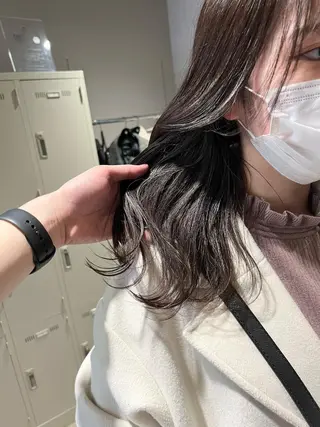 ミディアム カラー パーマ ヘアアレンジ メンズ キッズ ネイル マツエク・マツパ アイブロウ 上品＆韓国風 🥀海心🥀のヘアスタイル