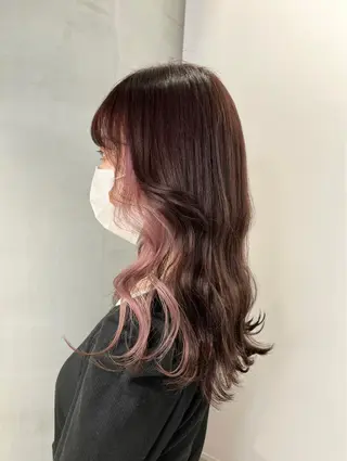 セミロング カラー 店長 濱口 花菜 美髪整形のヘアスタイル
