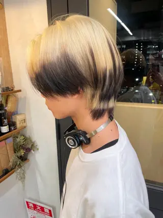 ショート カラー レイン🌏🍀 透明感/ハイトーンのヘアスタイル