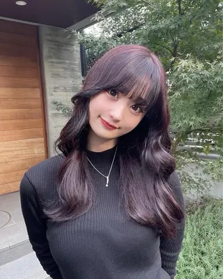 ロング カラー 顔周りカット 【オノザワリョウ】のヘアスタイル