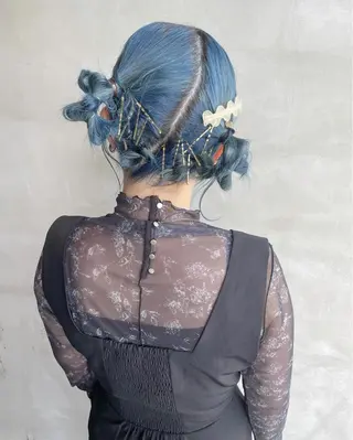 ミディアム カラー ヘアアレンジ ハイトーンカラー♡ yuのヘアスタイル