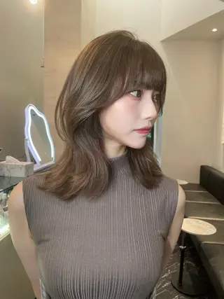 ミディアム 韓国✖️網紅🖤 パーマYURIYAのヘアスタイル