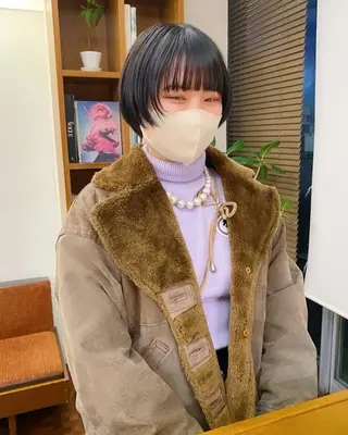 ショート カラー 似合わせレイヤー/ ケアパーマ/高倉のヘアスタイル