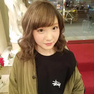 カラー ミディアム 美谷添（ミヤゾエ） まどか大人ヘアサロンのヘアスタイル