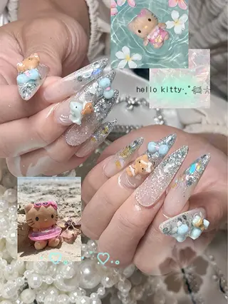 ネイル ルシイ🎀新宿長さ 出しパーツ専門店のネイルデザイン