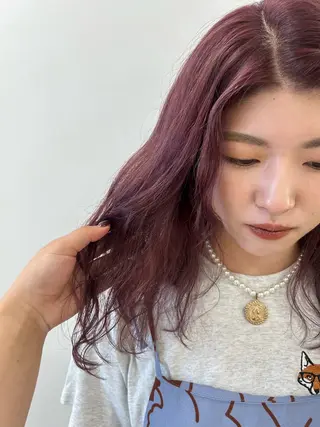 セミロング カラー kenje luscaのヘアスタイル