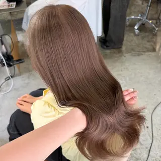 セミロング カラー 色落ちまで可愛い ヘーゼルベージュ🤎のヘアスタイル