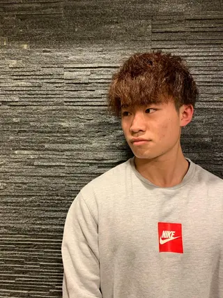 ミディアム パーマ メンズ 田中 千恩のヘアスタイル