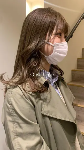 セミロング カラー メンズ 落合希 Olivebeigeのヘアスタイル
