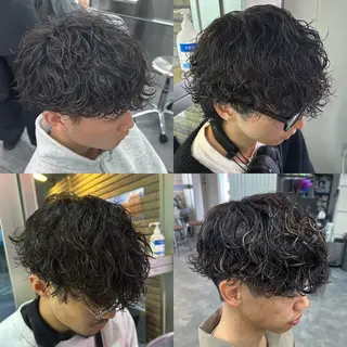 ミディアム カラー パーマ メンズ 🔥最強メンズ特化/ パーマの達人🔥風見のヘアスタイル