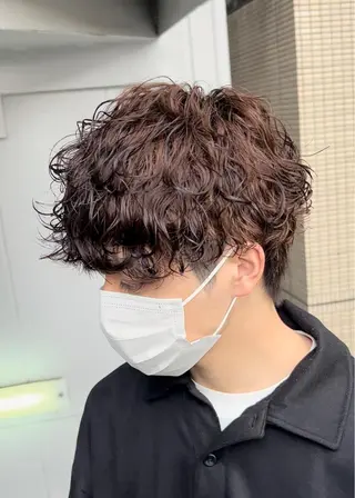 パーマ メンズ 曲がる縮毛矯正 LIBER 岩名のヘアスタイル