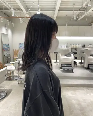 セミロング カラー 安西 香利奈のヘアスタイル
