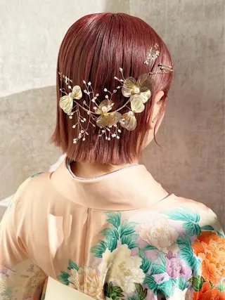 ミディアム ヘアアレンジ 羽エクステ/シール エクステ/横浜駅5分のヘアスタイル