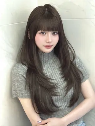 ロング カラー 韓国レイヤー/艶カラ ー/似合わせ/けんとのヘアスタイル