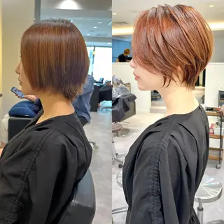 ショート カラー 襟足でお悩みの方✂︎ くびれ職人ハシモトのヘアスタイル
