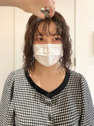 ミディアム パーマ ショート& パーマ　坂本のヘアスタイル