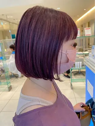 セミロング カラー ブリーチ透明カラー/ レイヤーカット海希のヘアスタイル
