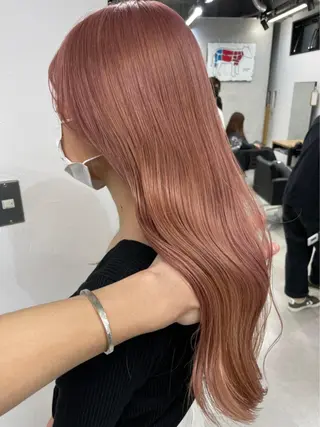 ロング カラー ヘアアレンジ ブリーチダブルカラー 元町三宮/三ノ宮のヘアスタイル