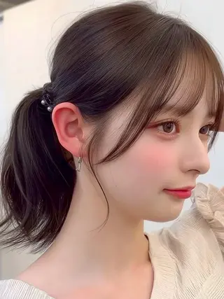 セミロング 越川 友美子のヘアスタイル