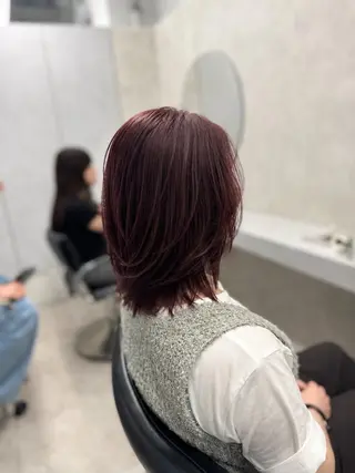 ミディアム ピンク/グレージュ 髪質改善SOMAのヘアスタイル
