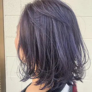 ミディアム カラー やまさきえりこ ニュアンスパーマのヘアスタイル