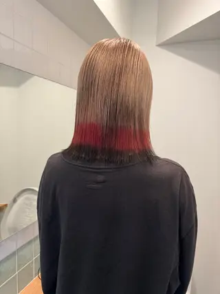 ミディアム カラー ボブ/レイヤーカット 縮毛矯正/コウキ新宿のヘアスタイル