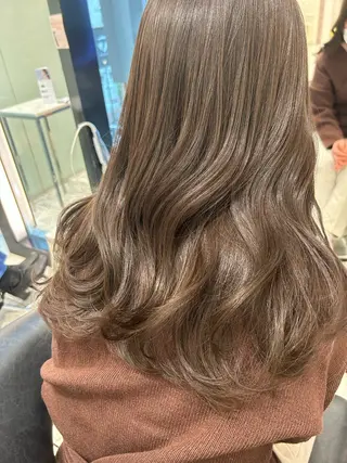 セミロング カラー 韓国っぽ水光肌カラー マンツーマン🫧なおのヘアスタイル